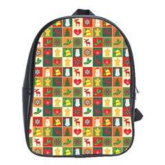 Template Christmas Pattern School Bag (xl)