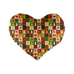 Template Christmas Pattern Standard 16  Premium Heart Shape Cushions