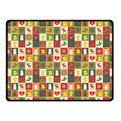 Template Christmas Pattern Two Sides Fleece Blanket (small)