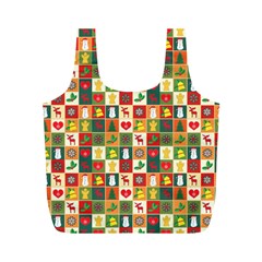 Template Christmas Pattern Full Print Recycle Bag (m)