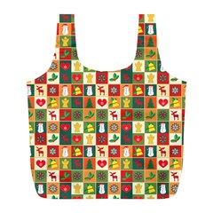 Template Christmas Pattern Full Print Recycle Bag (l)