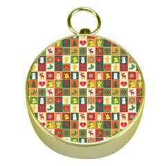 Template Christmas Pattern Gold Compasses