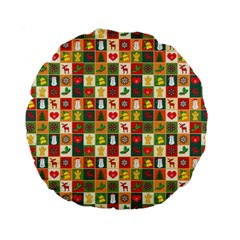 Template Christmas Pattern Standard 15  Premium Flano Round Cushions