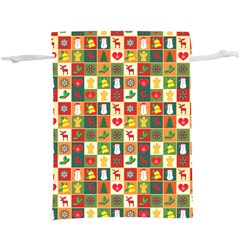 Template Christmas Pattern Lightweight Drawstring Pouch (xl)