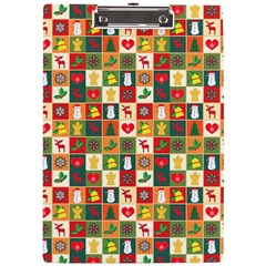 Template Christmas Pattern A4 Acrylic Clipboard