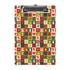 Template Christmas Pattern A5 Acrylic Clipboard