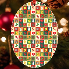 Template Christmas Pattern Uv Print Acrylic Ornament Oval