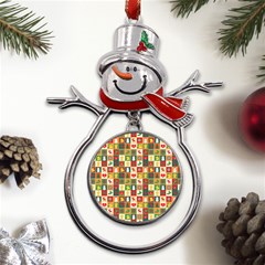 Template Christmas Pattern Metal Snowman Ornament