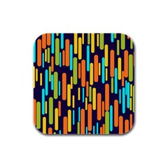 Illustration Abstract Line Rubber Square Coaster (4 Pack)