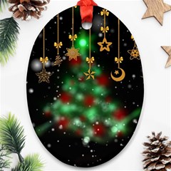 Christmas Star Jewellery Oval Ornament (two Sides) by anzea