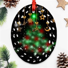 Christmas Star Jewellery Ornament (oval Filigree) by anzea