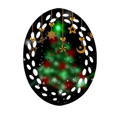 Christmas Star Jewellery Oval Filigree Ornament (two Sides)