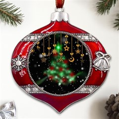 Christmas Star Jewellery Metal Snowflake And Bell Red Ornament by anzea