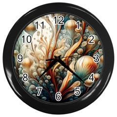 Undersea Dreams Saltwater Ocean Wall Clock (black) by Apenda