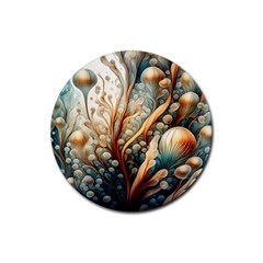 Undersea Dreams Saltwater Ocean Rubber Coaster (round) by Apenda