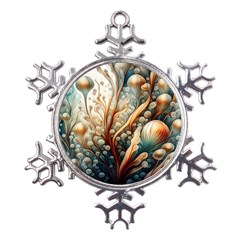 Undersea Dreams Saltwater Ocean Metal Large Snowflake Ornament by Apenda