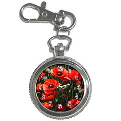 Flowers Poppies Bloom Blossom Art Key Chain Watches by Apenda