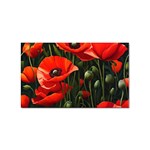 Flowers Poppies Bloom Blossom Art Sticker (Rectangular) Front