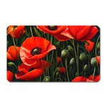 Flowers Poppies Bloom Blossom Art Magnet (Rectangular) Front