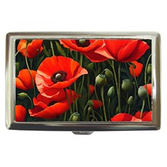 Flowers Poppies Bloom Blossom Art Cigarette Money Case by Apenda