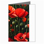 Flowers Poppies Bloom Blossom Art Greeting Cards (Pkg of 8) Left