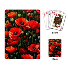 Flowers Poppies Bloom Blossom Art Playing Cards Single Design (rectangle)