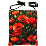 Flowers Poppies Bloom Blossom Art Shoulder Sling Bag Front