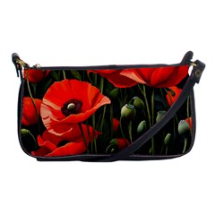 Flowers Poppies Bloom Blossom Art Shoulder Clutch Bag