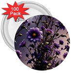 Flower Bloom Blossom Nature Flora 3  Buttons (100 pack)  Front