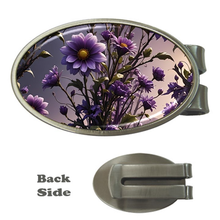 Flower Bloom Blossom Nature Flora Money Clips (Oval) 