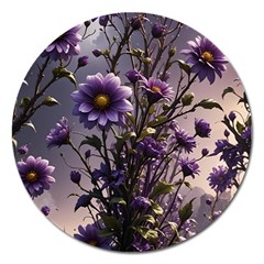 Flower Bloom Blossom Nature Flora Magnet 5  (round)