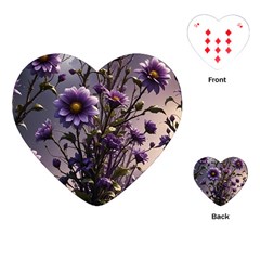 Flower Bloom Blossom Nature Flora Playing Cards Single Design (heart) by Apenda