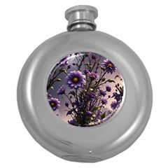 Flower Bloom Blossom Nature Flora Round Hip Flask (5 Oz) by Apenda