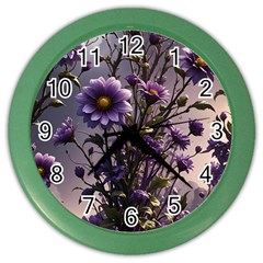 Flower Bloom Blossom Nature Flora Color Wall Clock by Apenda