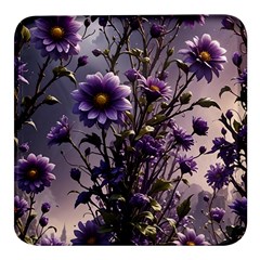 Flower Bloom Blossom Nature Flora Square Glass Fridge Magnet (4 Pack) by Apenda