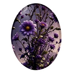 Flower Bloom Blossom Nature Flora Oval Glass Fridge Magnet (4 Pack) by Apenda