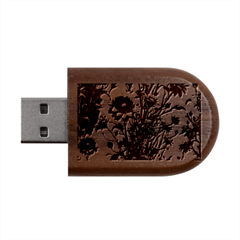 Flower Bloom Blossom Nature Flora Wood Oval Usb Flash Drive by Apenda