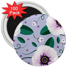 Flowers Petals Blossom Flora 3  Magnets (100 Pack) by Apenda