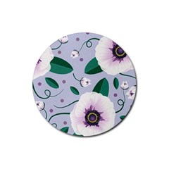 Flowers Petals Blossom Flora Rubber Coaster (round) by Apenda