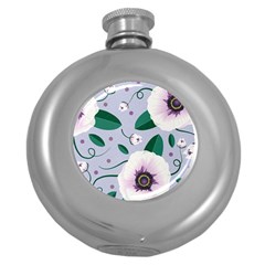 Flowers Petals Blossom Flora Round Hip Flask (5 Oz)