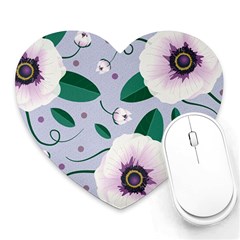 Flowers Petals Blossom Flora Heart Mousepad by Apenda