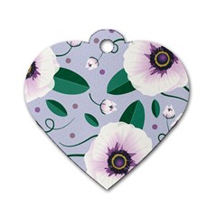 Flowers Petals Blossom Flora Dog Tag Heart (one Side) by Apenda