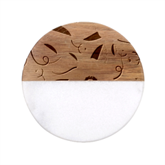 Flowers Petals Blossom Flora Classic Marble Wood Coaster (round)  by Apenda