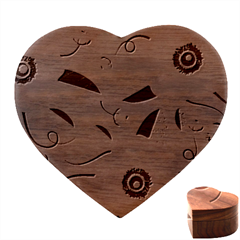 Flowers Petals Blossom Flora Heart Wood Jewelry Box by Apenda