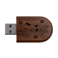 Flowers Petals Blossom Flora Wood Oval Usb Flash Drive by Apenda