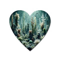 Underwater Coral Life Heart Magnet