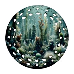 Underwater Coral Life Round Filigree Ornament (two Sides) by Apenda