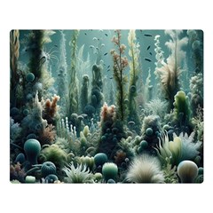 Underwater Coral Life Two Sides Premium Plush Fleece Blanket (large) by Apenda