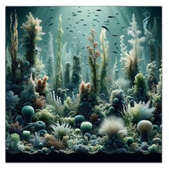 Underwater Coral Life Square Satin Scarf (36  X 36 ) by Apenda