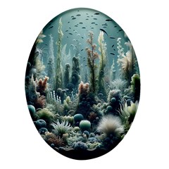 Underwater Coral Life Oval Glass Fridge Magnet (4 Pack) by Apenda